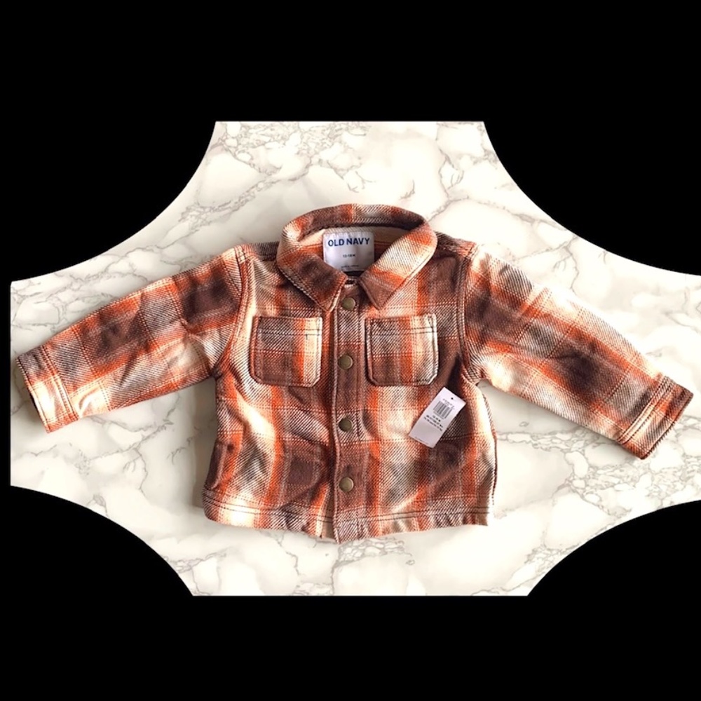 3/$45 ⭐️ OLD NAVY Plaid Baby Shacket SIZE 12-18M NWT